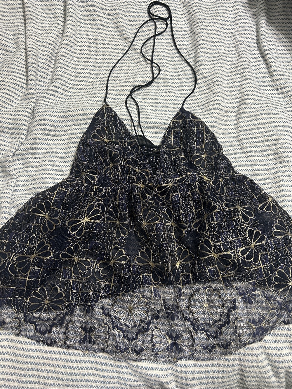 Sachin & Babi x Anthropologie Black Lace Floral Halter Tank Top